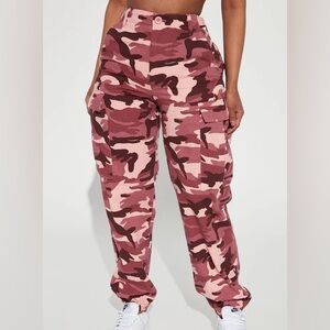 Fashion Nova Pink Camouflage Cargo Pants